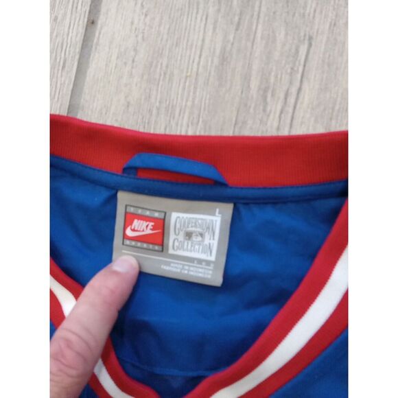 Mens NIKE COOPERSTOWN CLASSICS V-Neck CHICAGO CUBS Wind Shirt Jacket Large NAVY - Picture 5 of 7